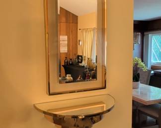 Art Deco Waterfall Console Mirror with Shelf