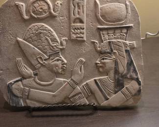 King Tutankhamun and Queen Ankhesenamun Plaque  Ancient Egyptian Reproduction