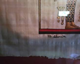 Signed Egyptian Papyrus Painting by S. Gharia third image