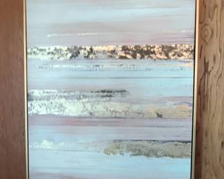 Abstract Metallic Stripe Canvas Wall Art