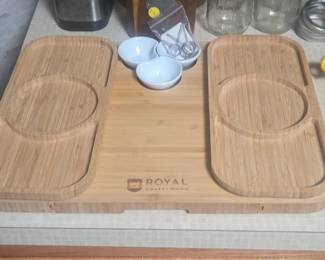 Royal Craft Wood Bamboo Serving Board with Bowls