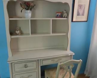 Vintage Henry Link French Provincial Style Desk with Hutch and Chair