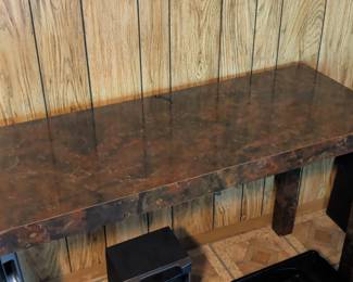 Faux Tortoiseshell Laminate Parsons Console Table second image
