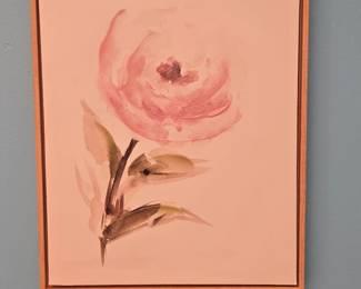 Watercolor Floral Painting  Pink Rose