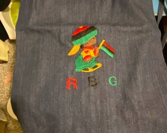 RBG Embroidered Denim Drawstring Bag