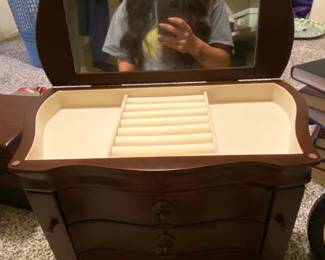 Mele  Co. Rita Mahogany Finish Wooden Jewelry Box B