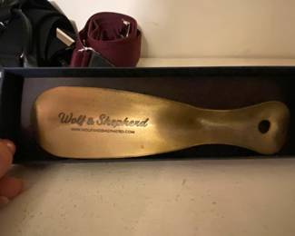 Wolf  Shepherd Brass Shoe Horn