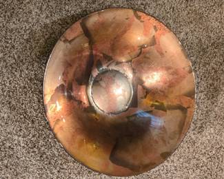 Artisan Copper and Glass Bowl