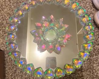 Crystal Lotus Flower Candle Holder Trinket Dish