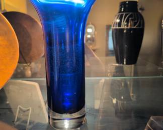 Blenko Cobalt Blue Glass Vase