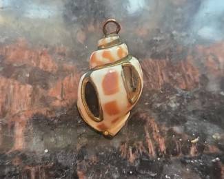 GoldEdged Spiral Seashell Charm