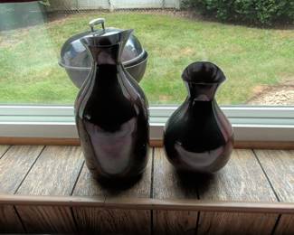 Pair of Black Amethyst Glass Vases WestonLouie Glass