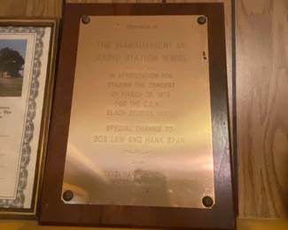 Plaque presented to Radio Station WWRL