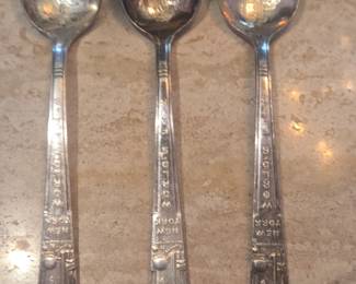 Set of , Wm. Rogers, New York Worlds Fair Souvenir Spoons