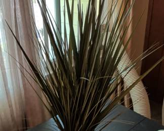 Artificial Grass Plant in Textured Pot second image