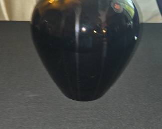 Murano Black Amethyst Glass Vase