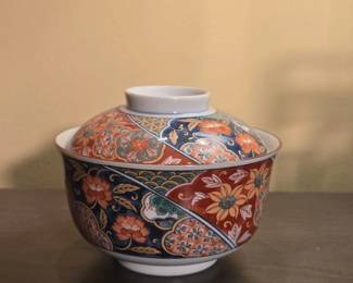 Kutani Ware Covered Donburi Bowl