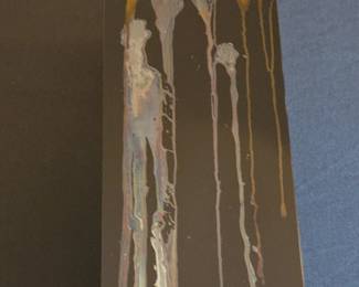 Handcrafted Metallic Drip Art Object