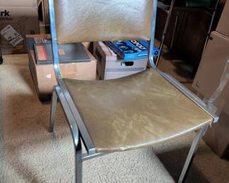 Vintage Global Upholstery Co. Ltd. Chrome and Vinyl Side Chair