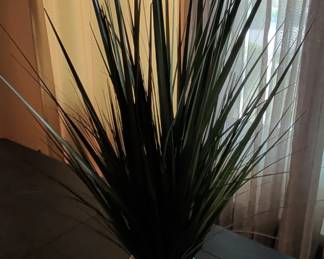 Artificial Grass Plant in Textured Pot