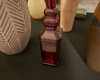 Avon Cape Cod Ruby Red Glass Decanter