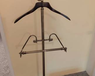 Vintage Brass and Wood Butler Valet Stand