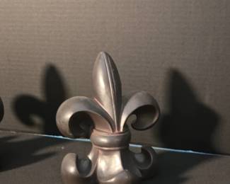 Cast Iron Fleurdelis Bookends Set of second image