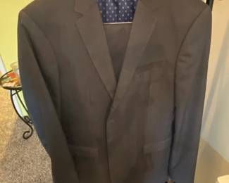 Mens Charcoal Pinstripe Wool Suit