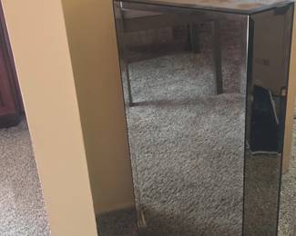 Hexagonal Mirrored Pedestal Stand