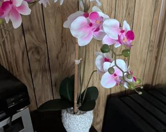Artificial Orchid Arrangement in Decorative Pot