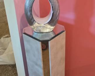 Abstract Metal Sculpture with Spiral Motif fourth image