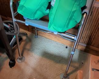 Standard TruVue Walker with Green Padded Seat and Backrest