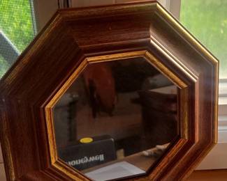 Octagonal Wood Frame Mirror with Gilt Accents  Home Interiors