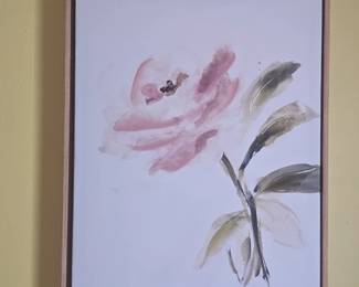 Abstract Floral Watercolor Painting  Pink Peony