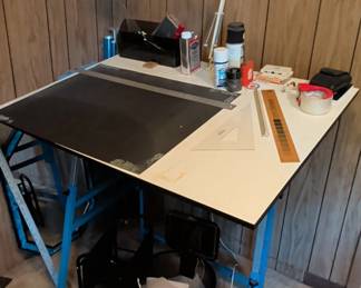 Adjustable Drafting Table with Lamp