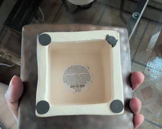 Square Ceramic Dish with Tapered Base