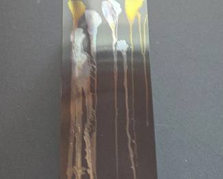 Handcrafted Metallic Drip Art Object second image