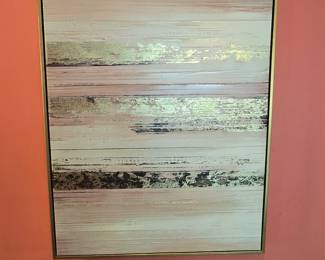 Abstract Gold Leaf Textured Canvas Art