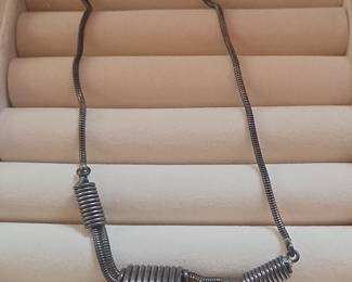 Sterling Silver Coil and Snake Chain Necklace