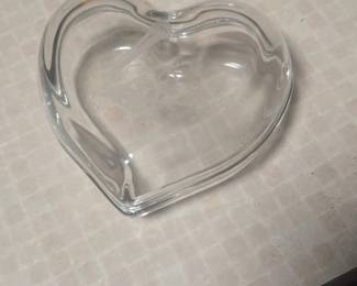 HeartShaped Crystal Ashtray or Dish with CELEBRATE BROADCAST Etching