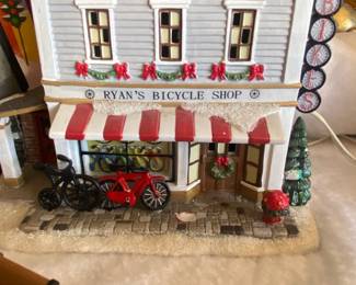 St. Nicholas Square Ryans Bicycle Shop Christmas Village House