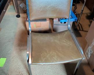 Vintage Global Upholstery Co. Ltd. Chrome and Vinyl Side Chair second image