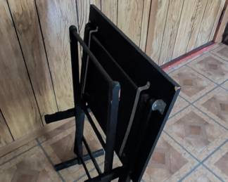 Vintage Artex Faux Wood Grain TV Tray Table Set second image