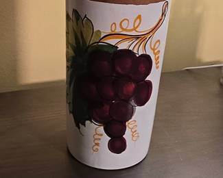 Pier HandPainted Ceramic Wine Cooler or Utensil Holder with Grapes