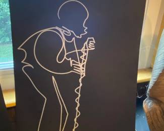 Sir Shadow Figure with Cane One Line Drawing
