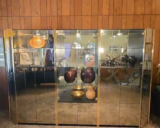Mastercraft Mirrored Display Cabinet with Brass Accents