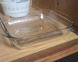 Hocking Glass Anchor Pattern Clear Glass Casserole Dish