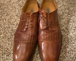 Johnston  Murphy Brown Woven Leather Cap Toe Oxford Shoes