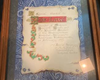 Commemorative Framed Artwork for Bob Law