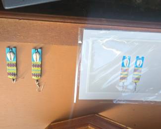 Larry Brown HandCrafted Beaded Earrings with Cowrie Shells
